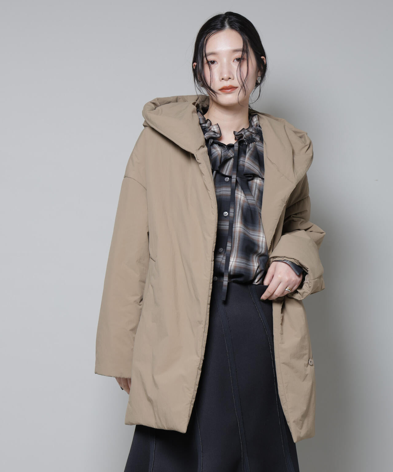 ETHERMALOFT(R)AEROGEL 中綿フードコクーンコート