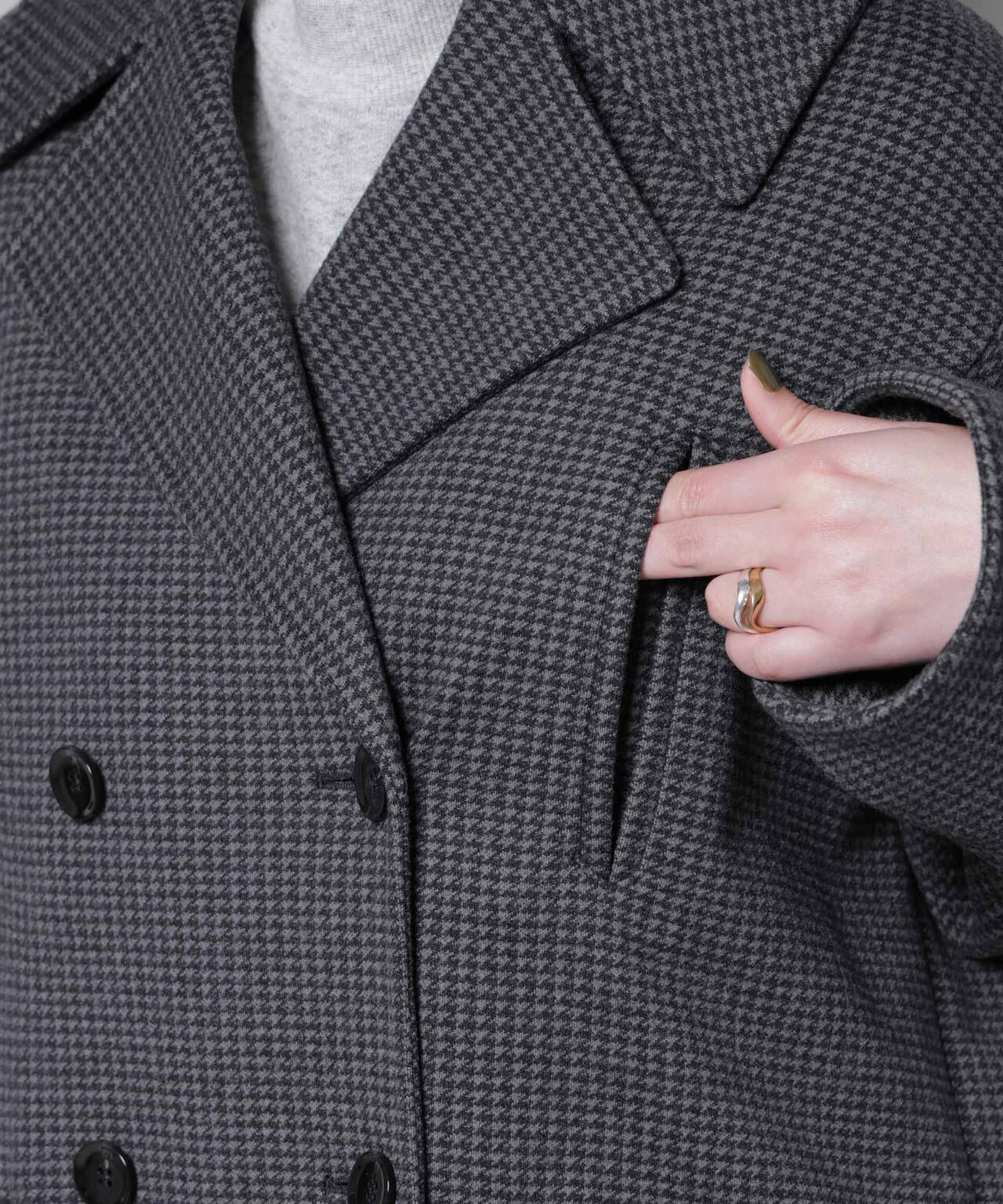 オーバーサイズポケットチェックコート