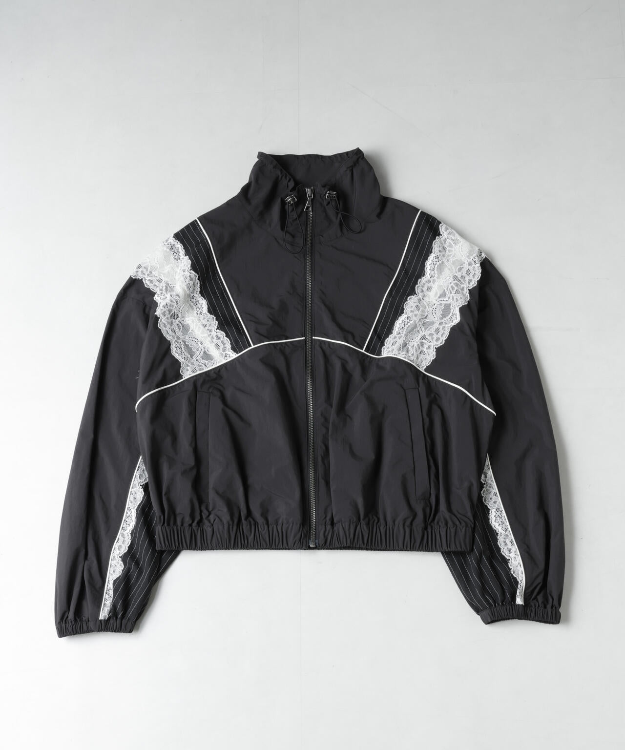 レース×ストライプ切替ナイロンブルゾン | NANO universe（ナノ