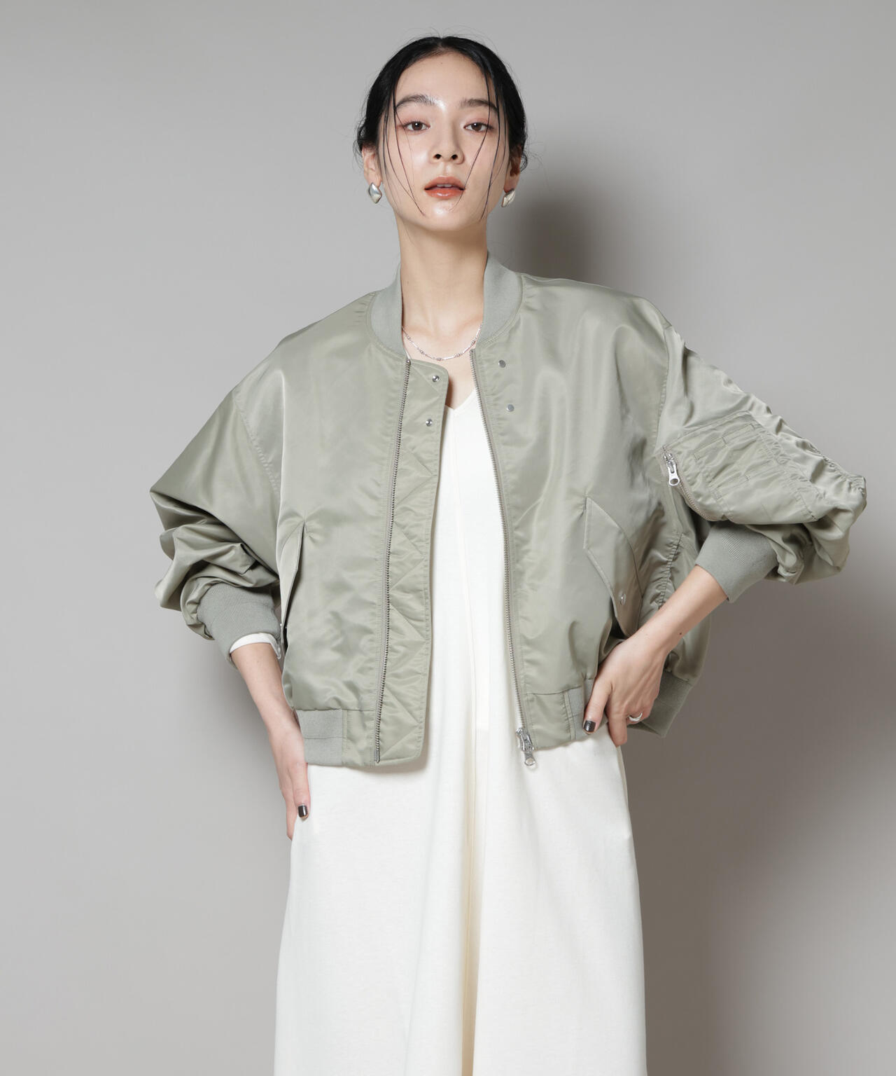 ナイロンツイルMA-1ブルゾン