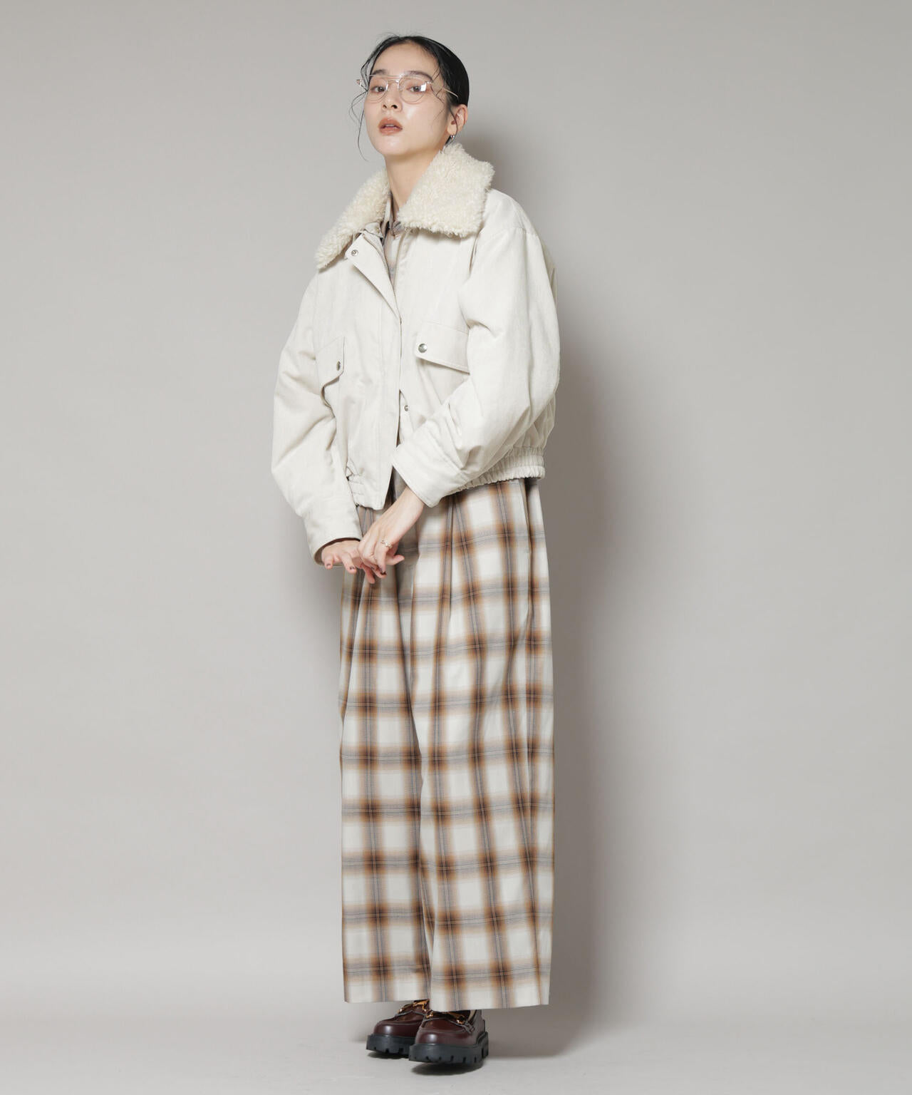 ボア衿付きコーデュロイ中綿ブルゾン | NANO universe（ナノ