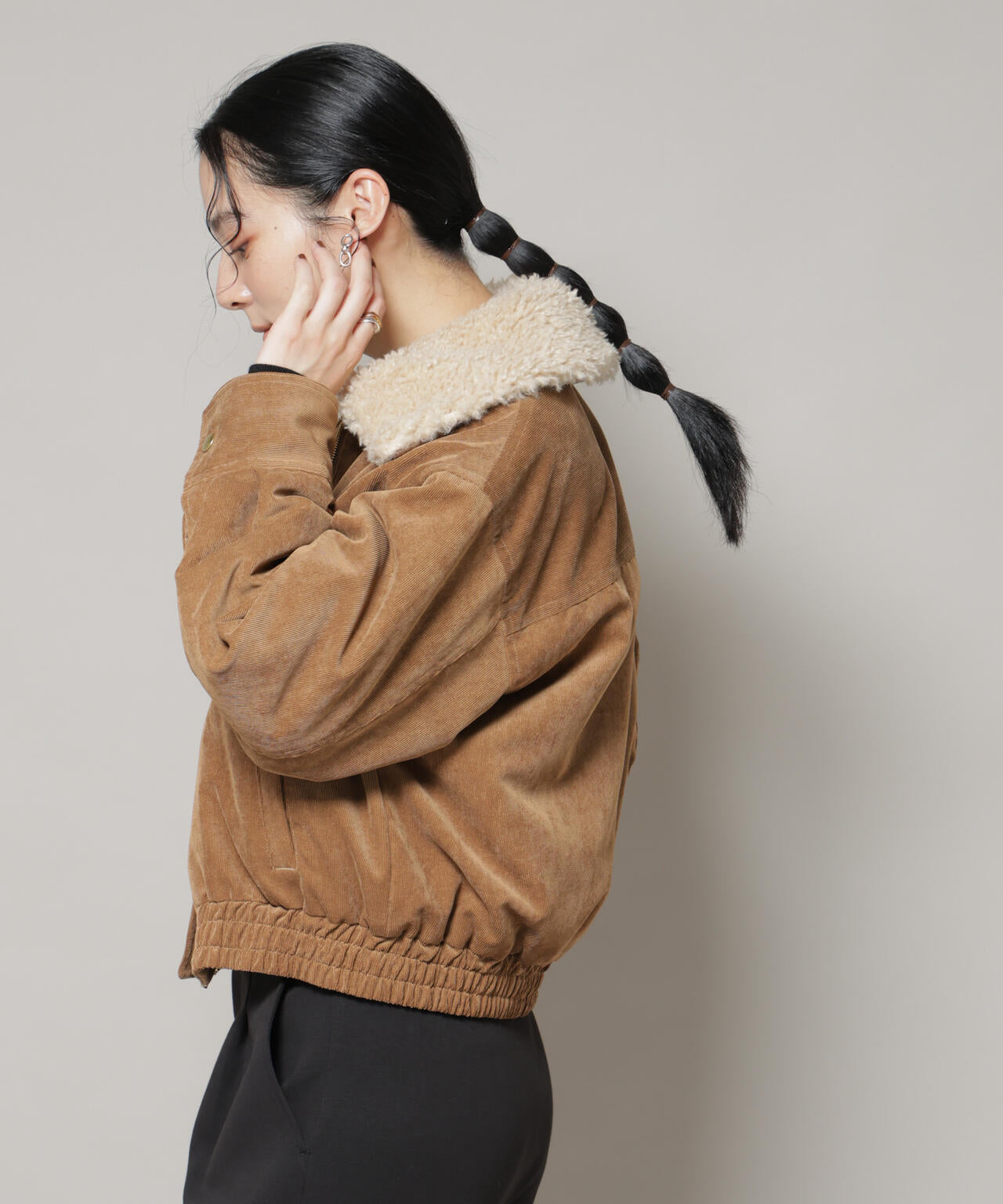 ボア衿付きコーデュロイ中綿ブルゾン | NANO universe（ナノ