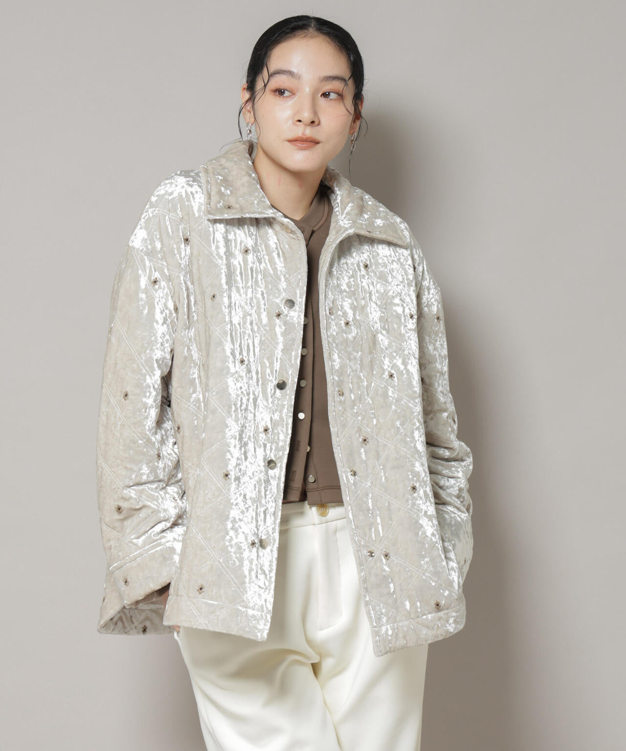 ベロアキルト刺繍ブルゾン | NANO universe（ナノ・ユニバース