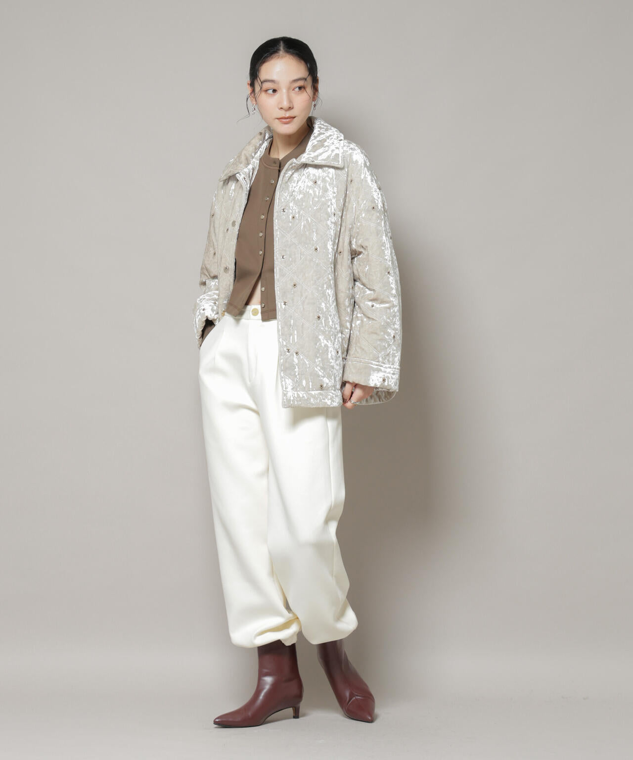 ROLL ベロア刺繍ジャケット　ブルゾン ROLL ベロア刺繍ジャケット ブルゾン 【公式通販】