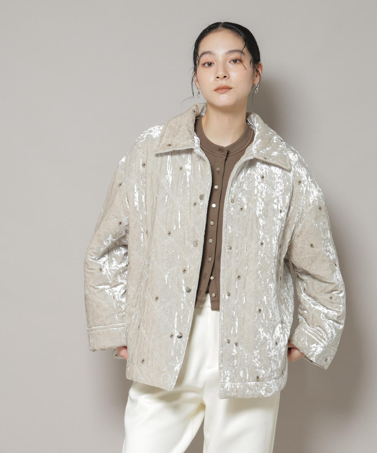 ベロアキルト刺繍ブルゾン | NANO universe（ナノ・ユニバース