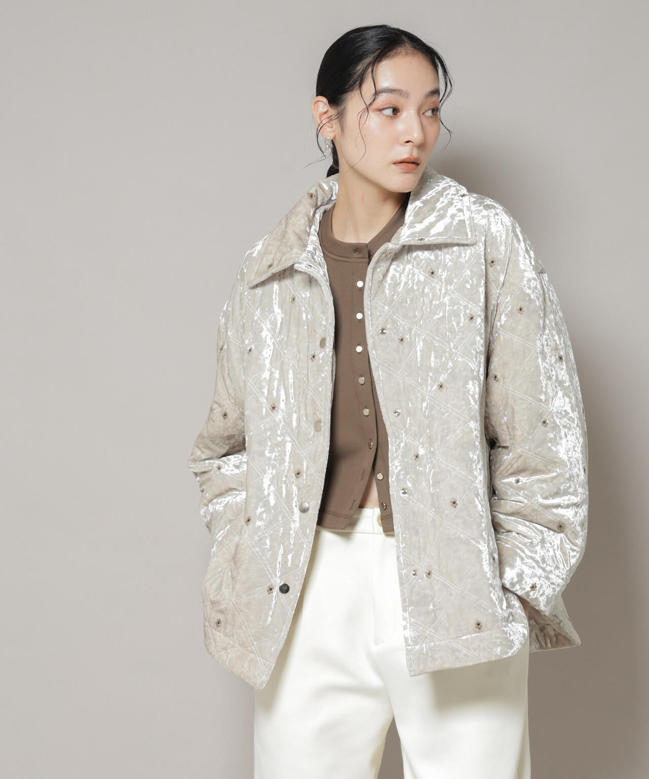 ベロアキルト刺繍ブルゾン | NANO universe（ナノ・ユニバース