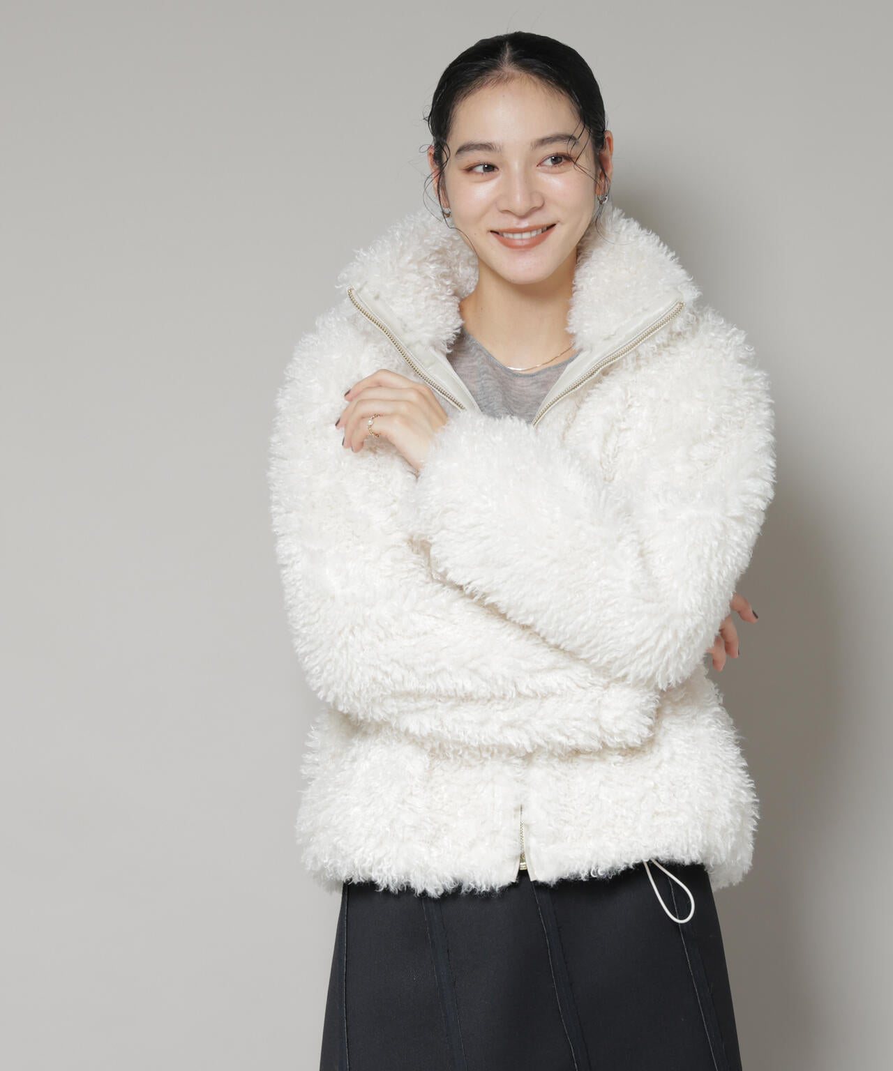 カーリーファースタンドブルゾン