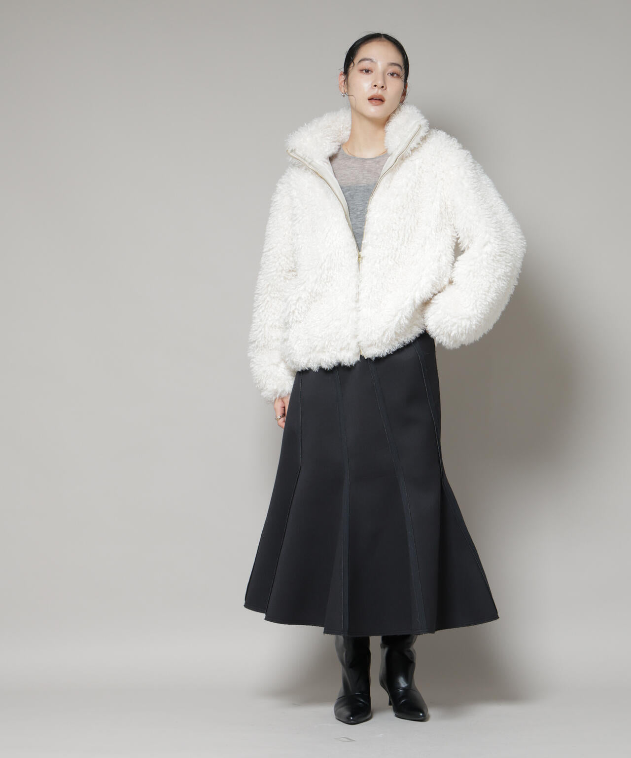 カーリーファースタンドブルゾン