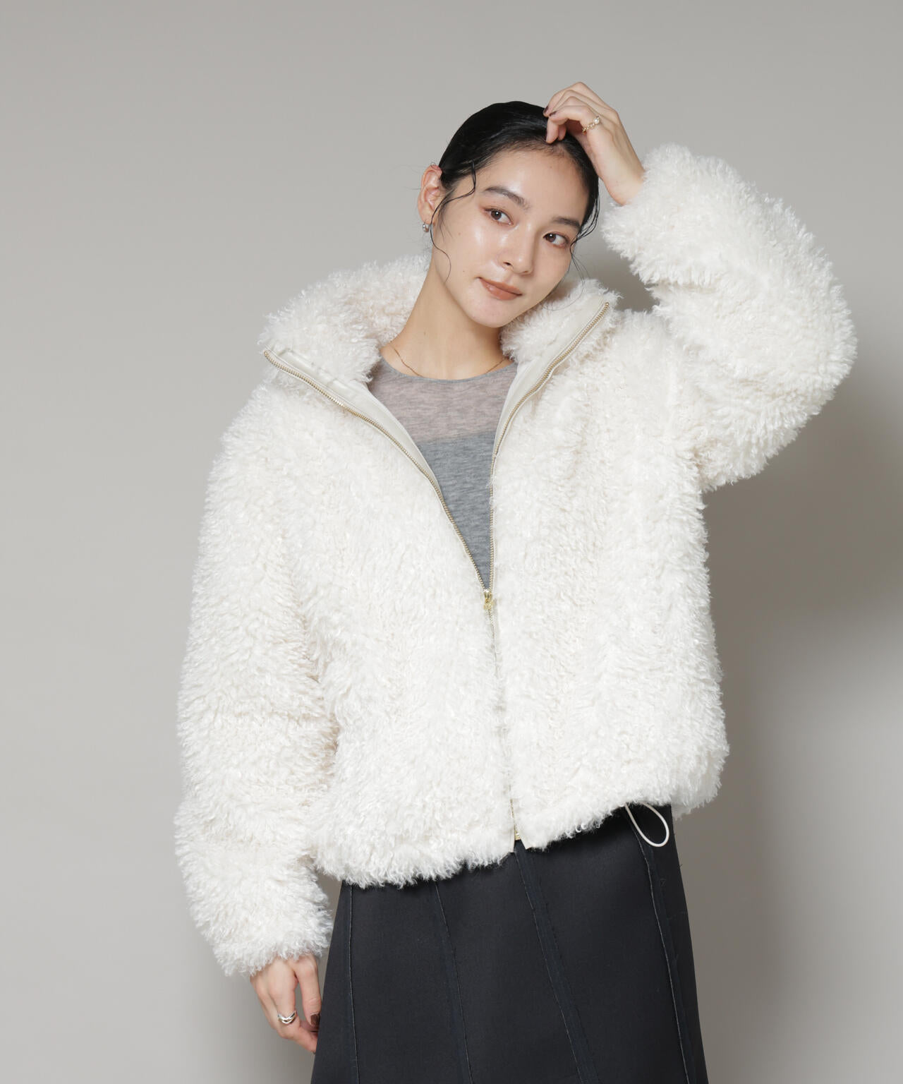 カーリーファースタンドブルゾン