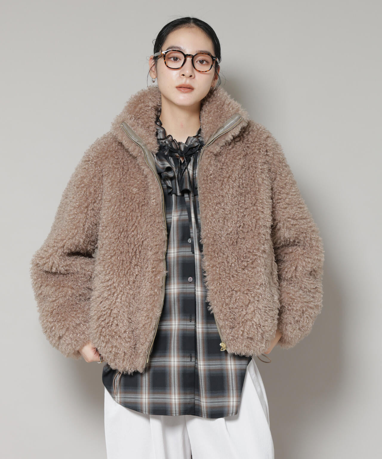 カーリーファースタンドブルゾン