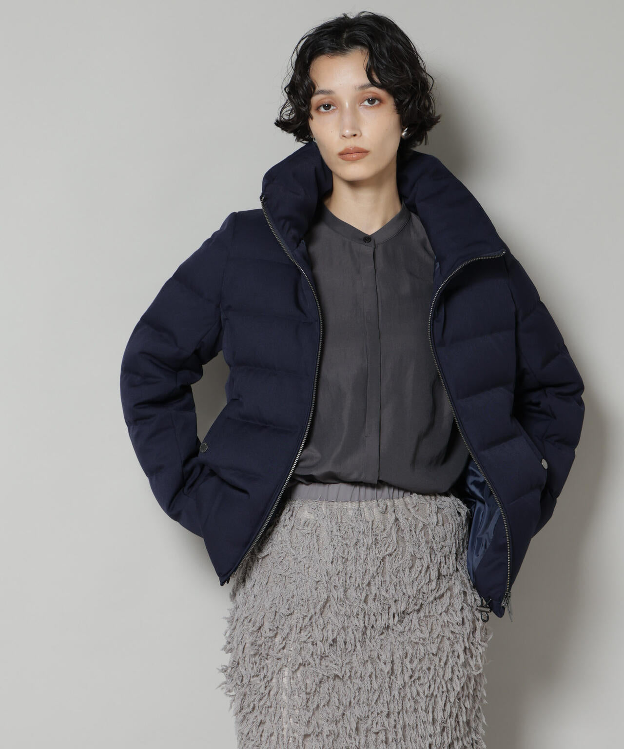 お値下げ⭐︎ナノユニバース　グレー サージダウンジャケット 38 お値下げ⭐︎ナノユニバース グレー サージダウンジャケット 38