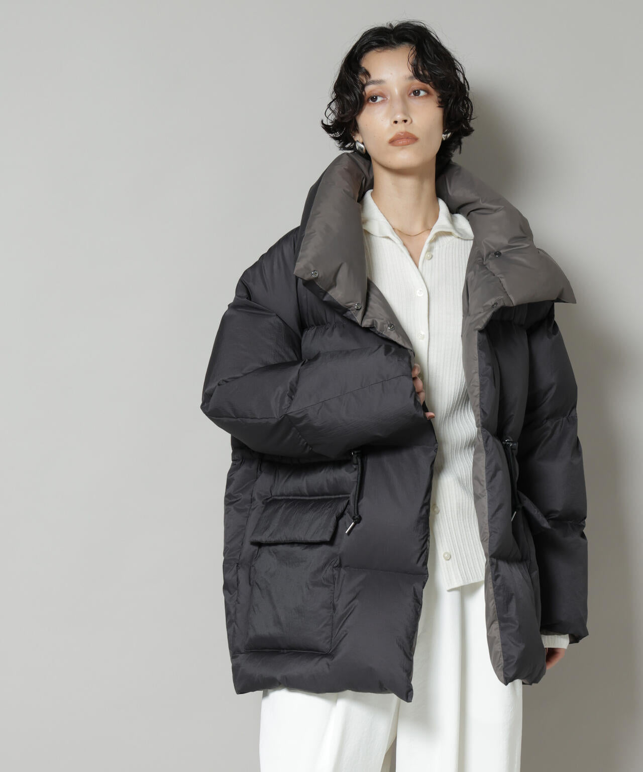 西川ダウン(R)」バイカラーボリュームダウン | NANO universe