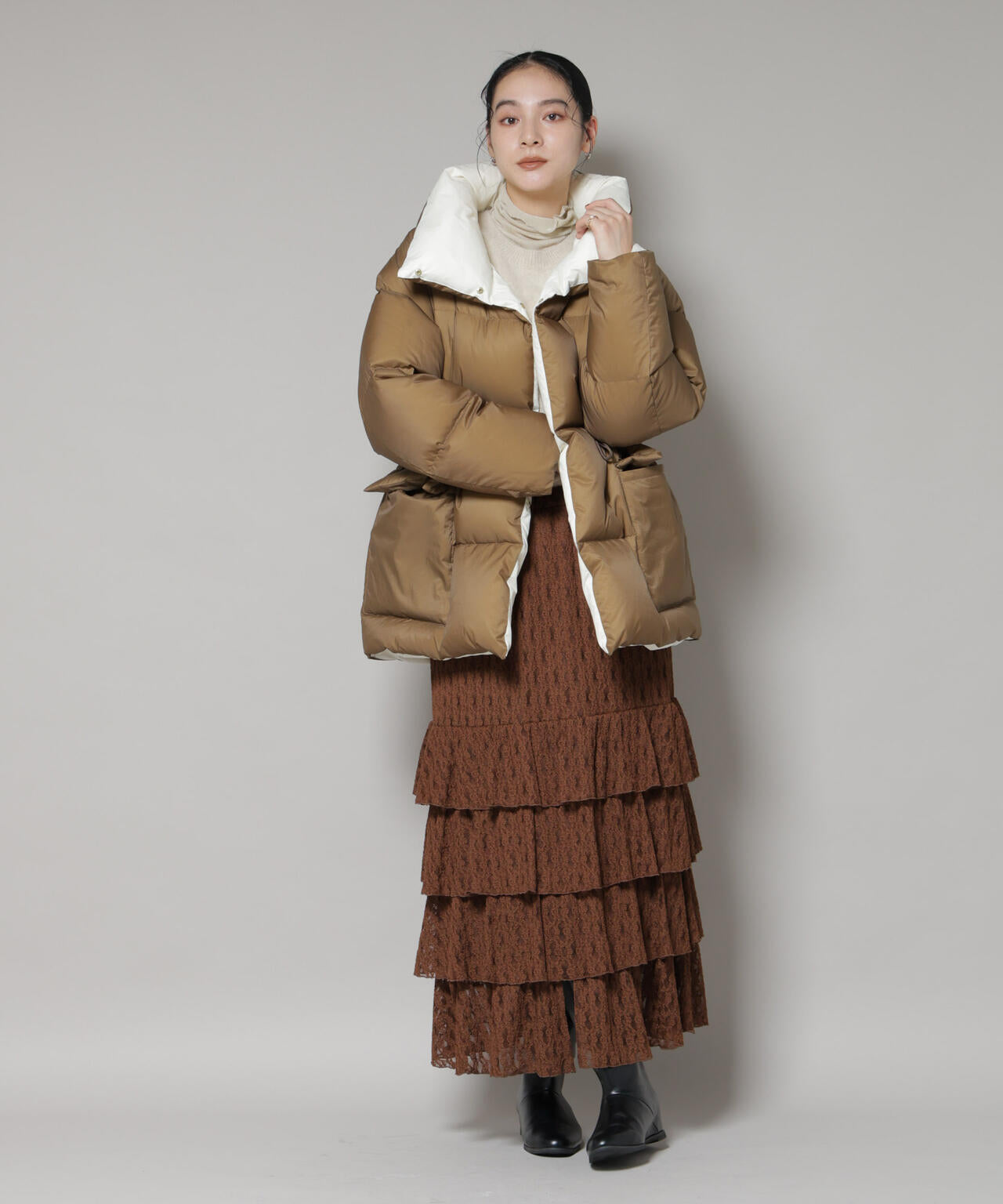 西川ダウン(R)」バイカラーボリュームダウン | NANO universe