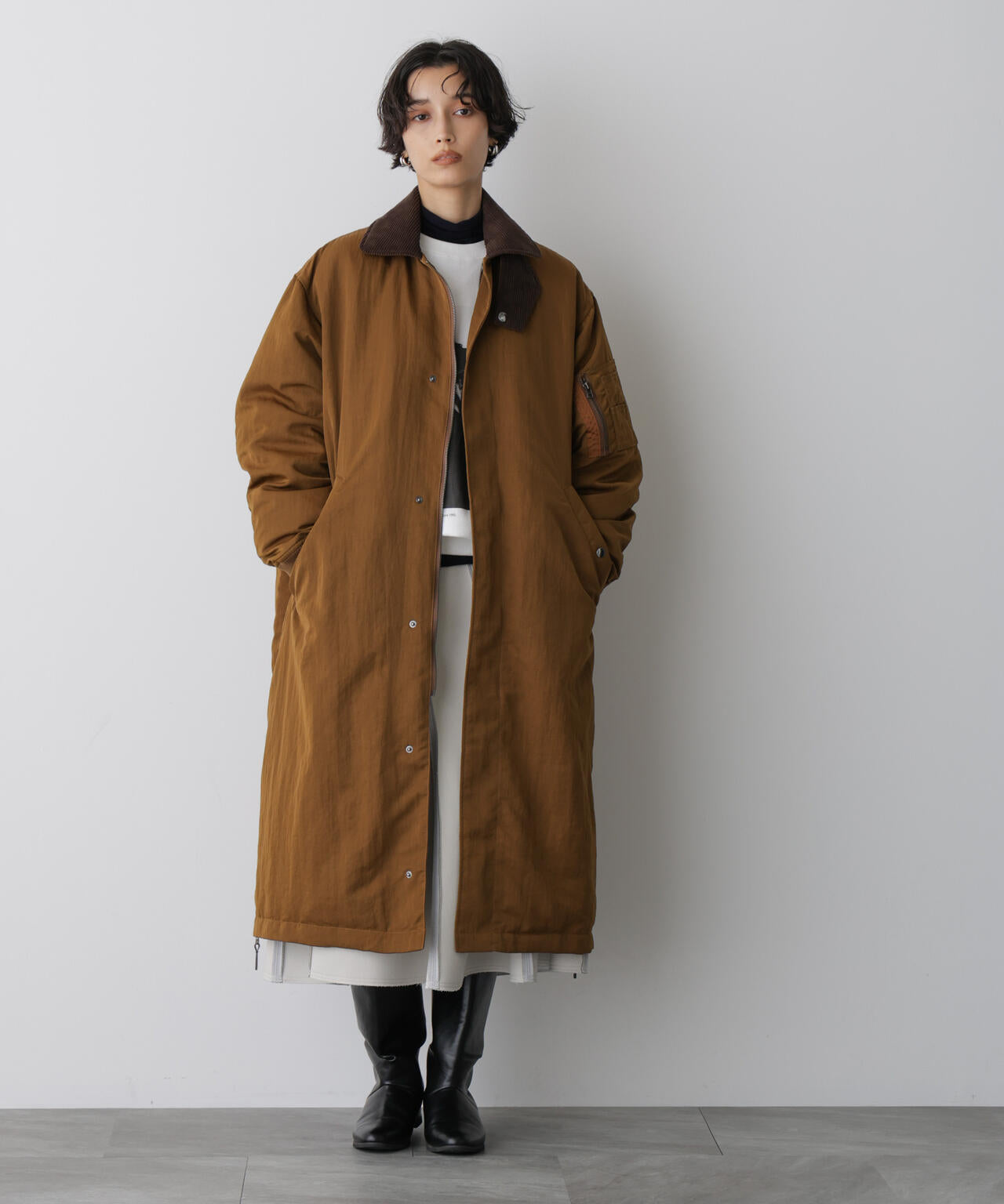 「STEVELOUR」「西川ダウン(R)」ミリタリーロングコート