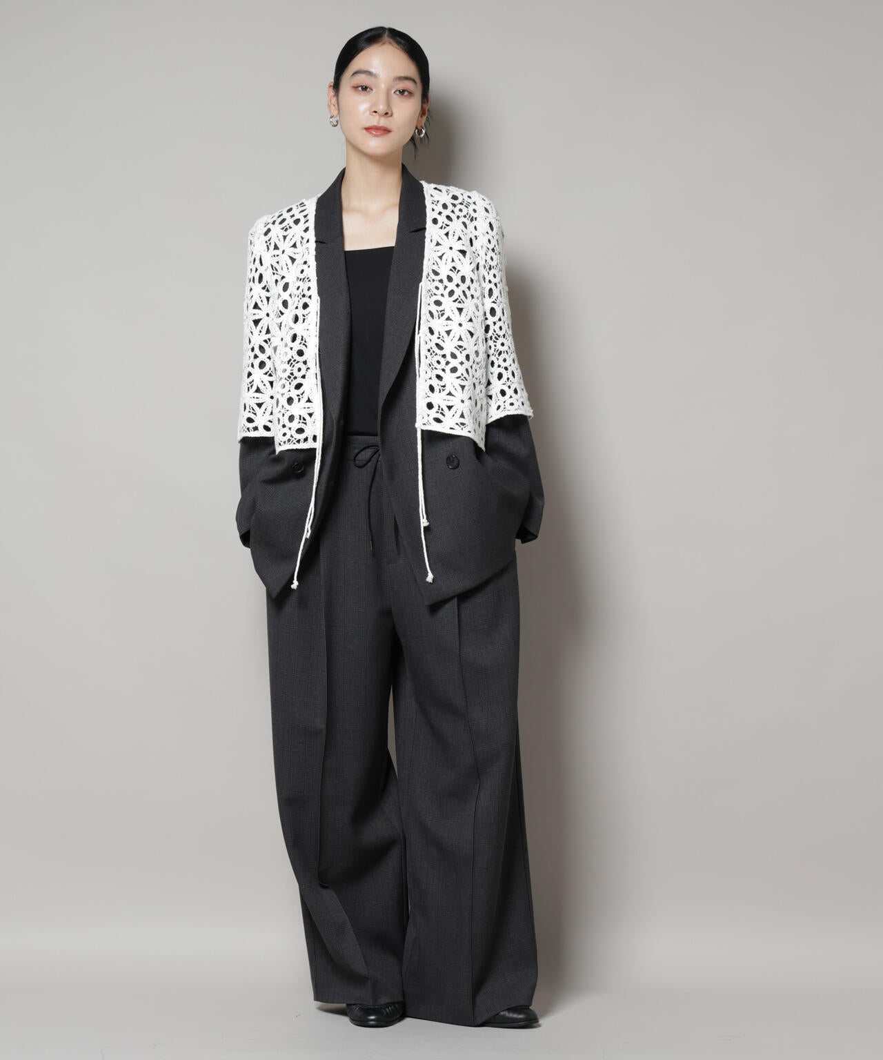 hjm19627様セットです。 ストレッチサージチェックダブルジャケット(セットアップ可) | NANO