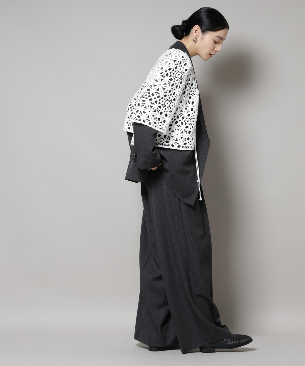 ストレッチサージチェックダブルジャケット(セットアップ可) | NANO