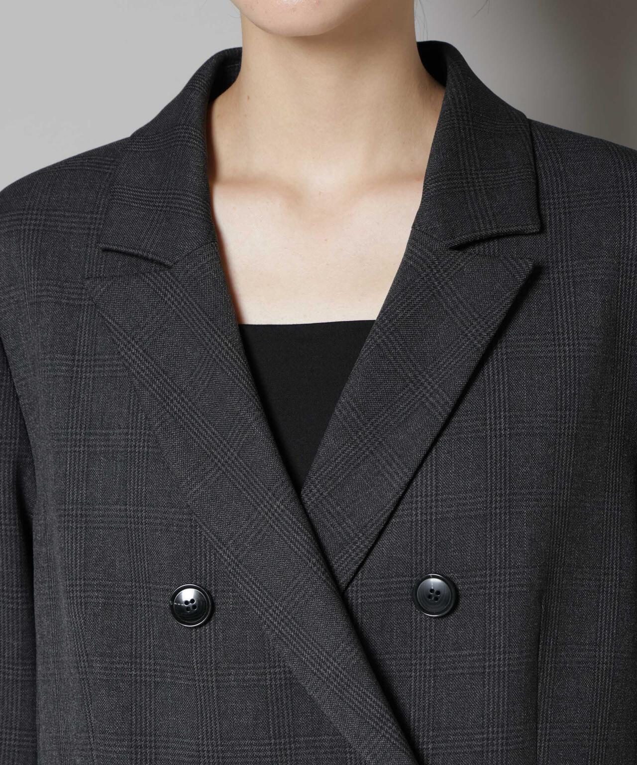 ◎極美品 ナノユニバース ジャージー 総柄セットアップ 千鳥 M 伸縮性1 N JACKET」セットアップ 対応アクティブ ライト ジャージ