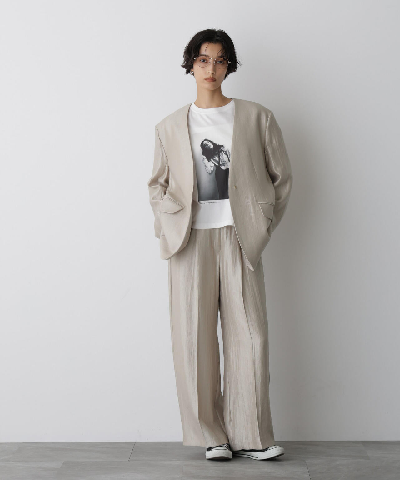 STEVELOUR」サテンノーカラージャケット(セットアップ可) | NANO