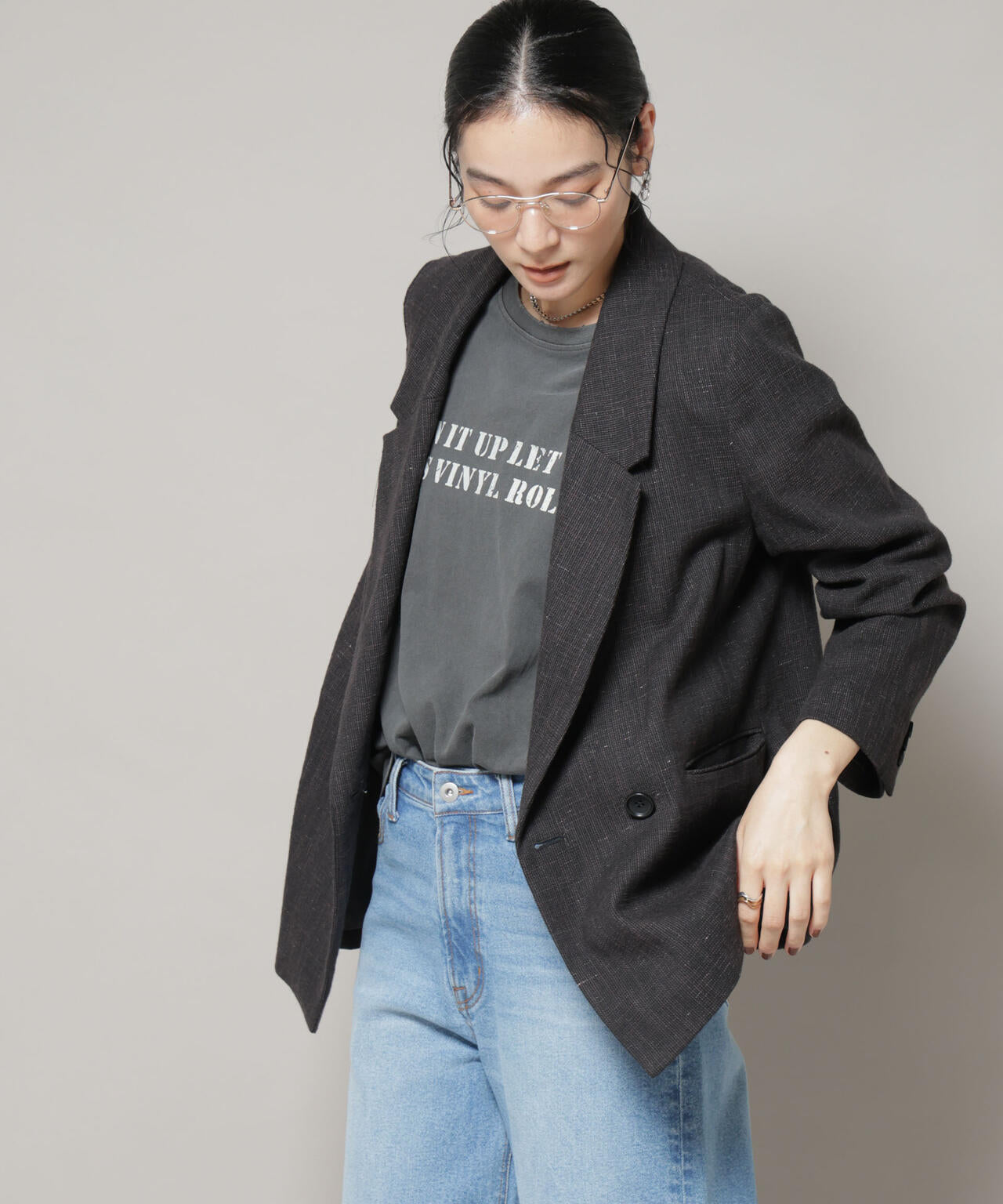 ツイードセミダブルジャケット(セットアップ可) | NANO universe（ナノ