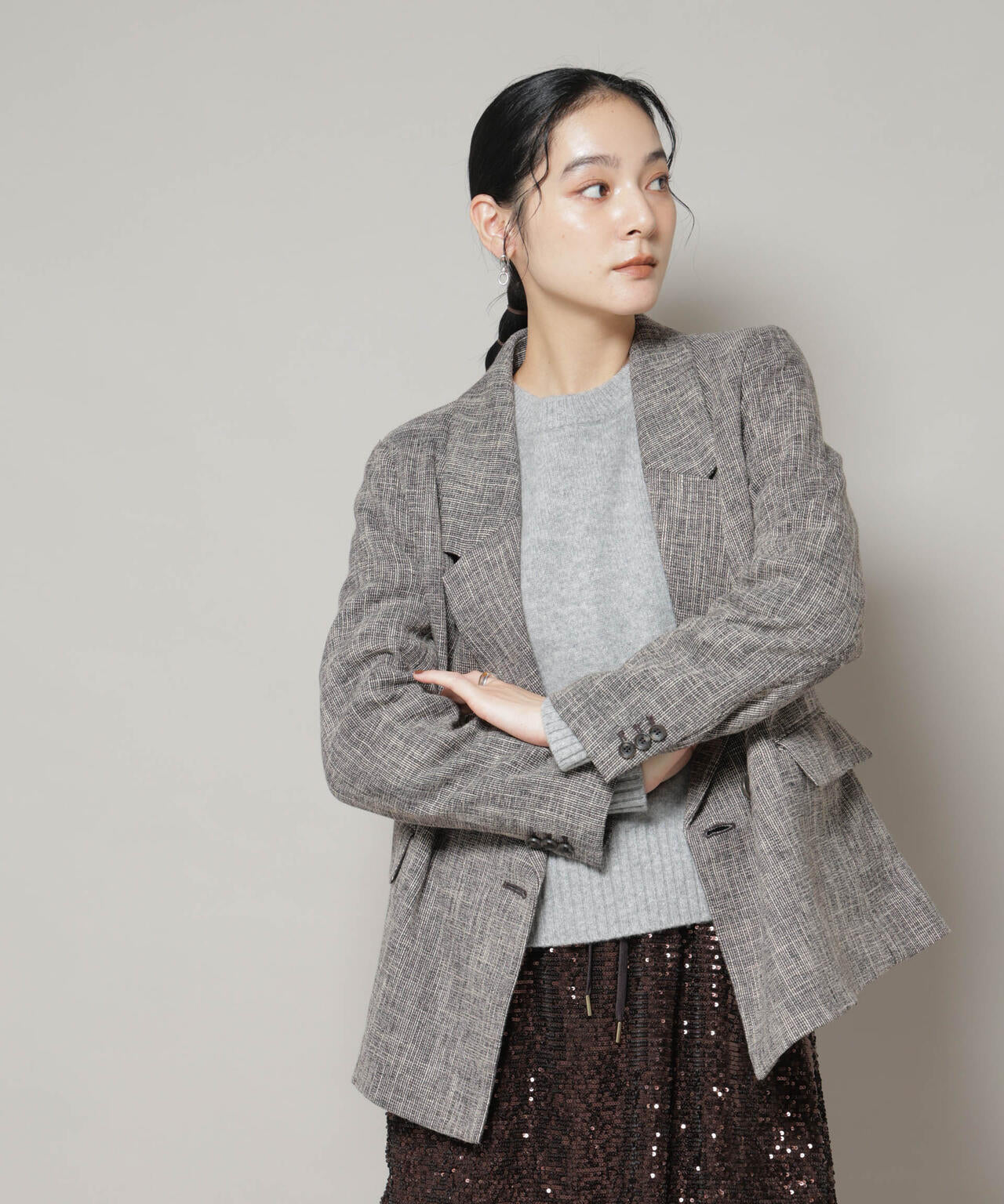 ツイードセミダブルジャケット(セットアップ可) | NANO universe（ナノ