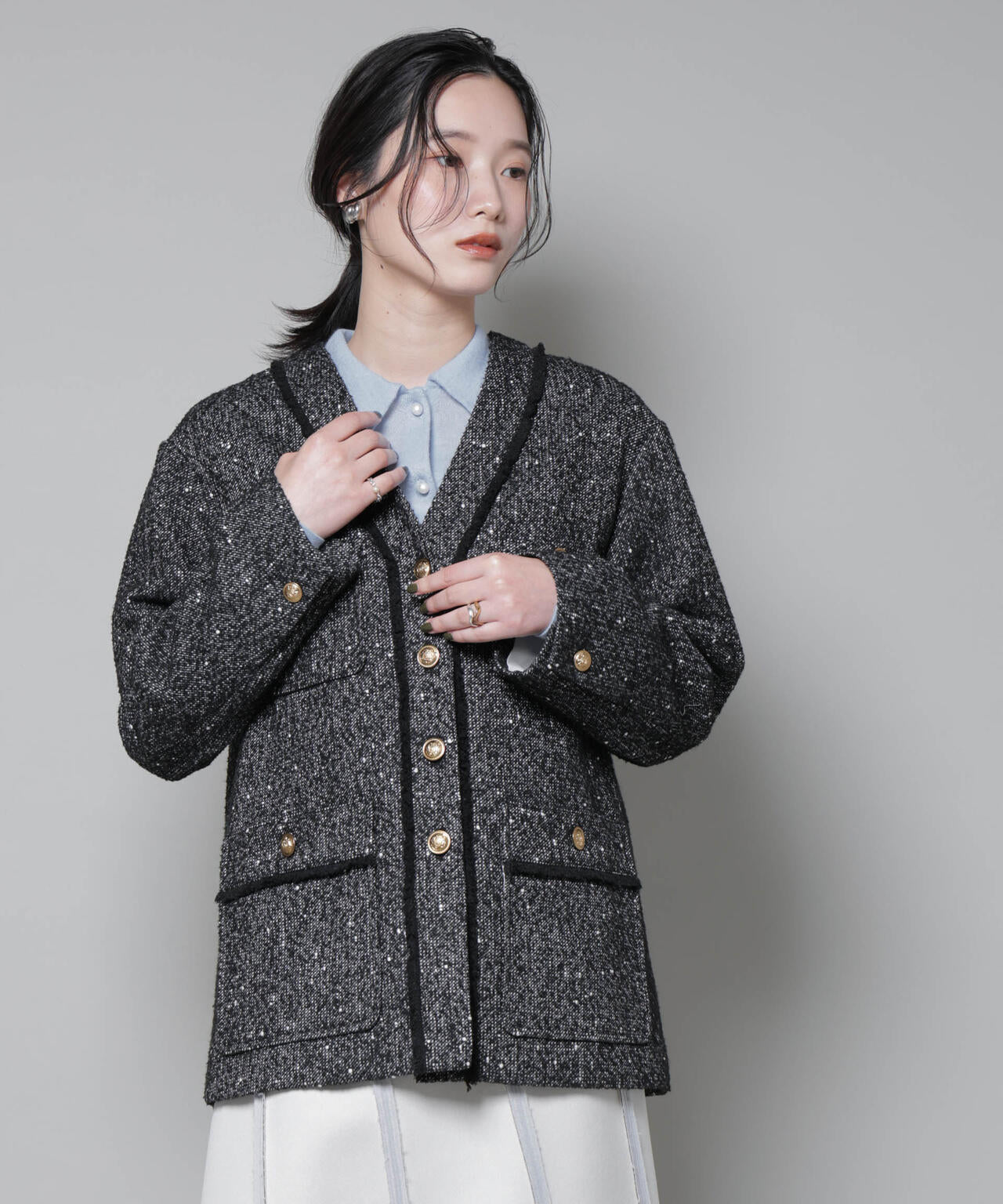 ネップツイードノーカラージャケット | NANO universe（ナノ