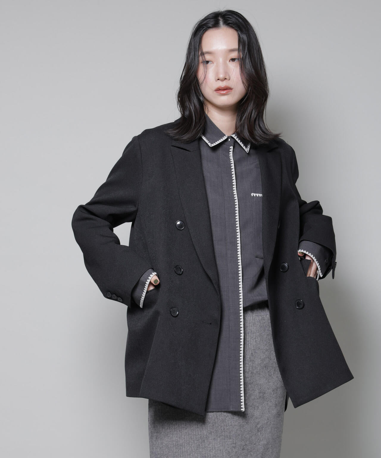 ストレッチサージダブルジャケット(セットアップ可) | NANO universe