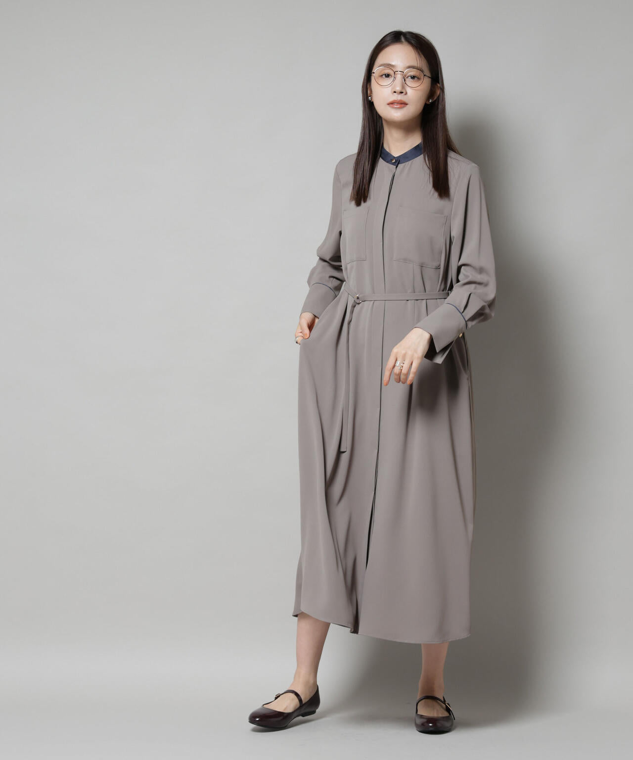 スタンドバイカラーベルト付きワンピース | NANO universe（ナノ