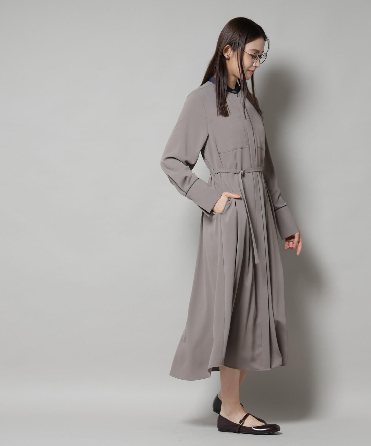 スタンドバイカラーベルト付きワンピース | NANO universe（ナノ