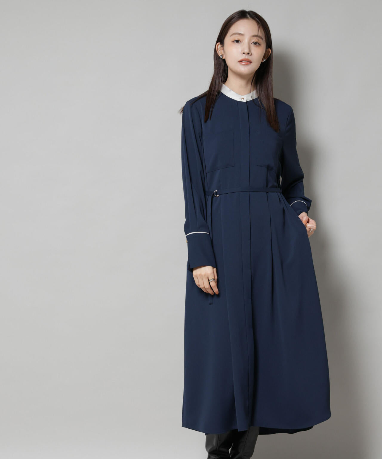 スタンドバイカラーベルト付きワンピース | NANO universe（ナノ