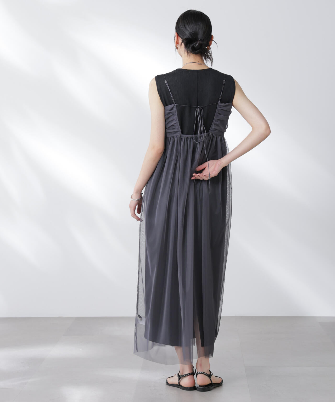 チュールキャミ×カットワンピースセット