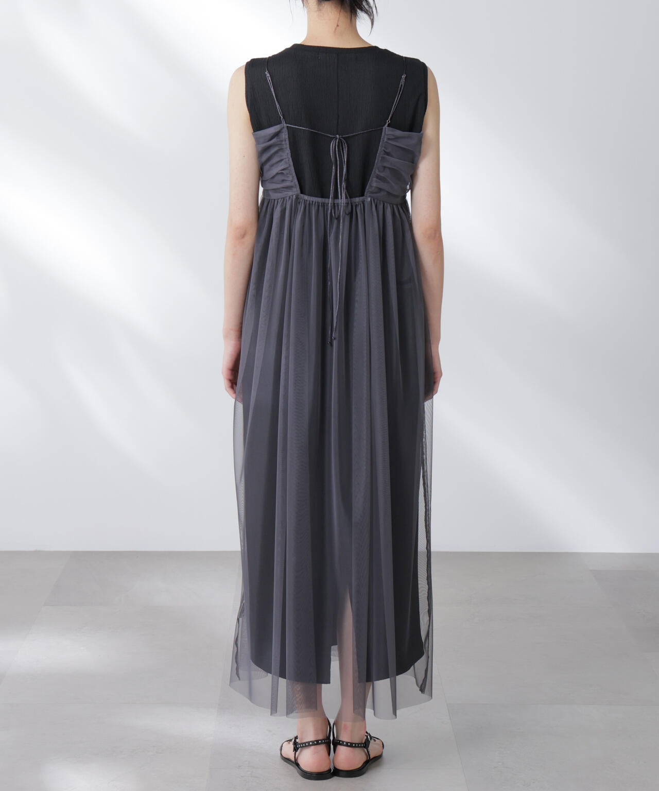 チュールキャミ×カットワンピースセット