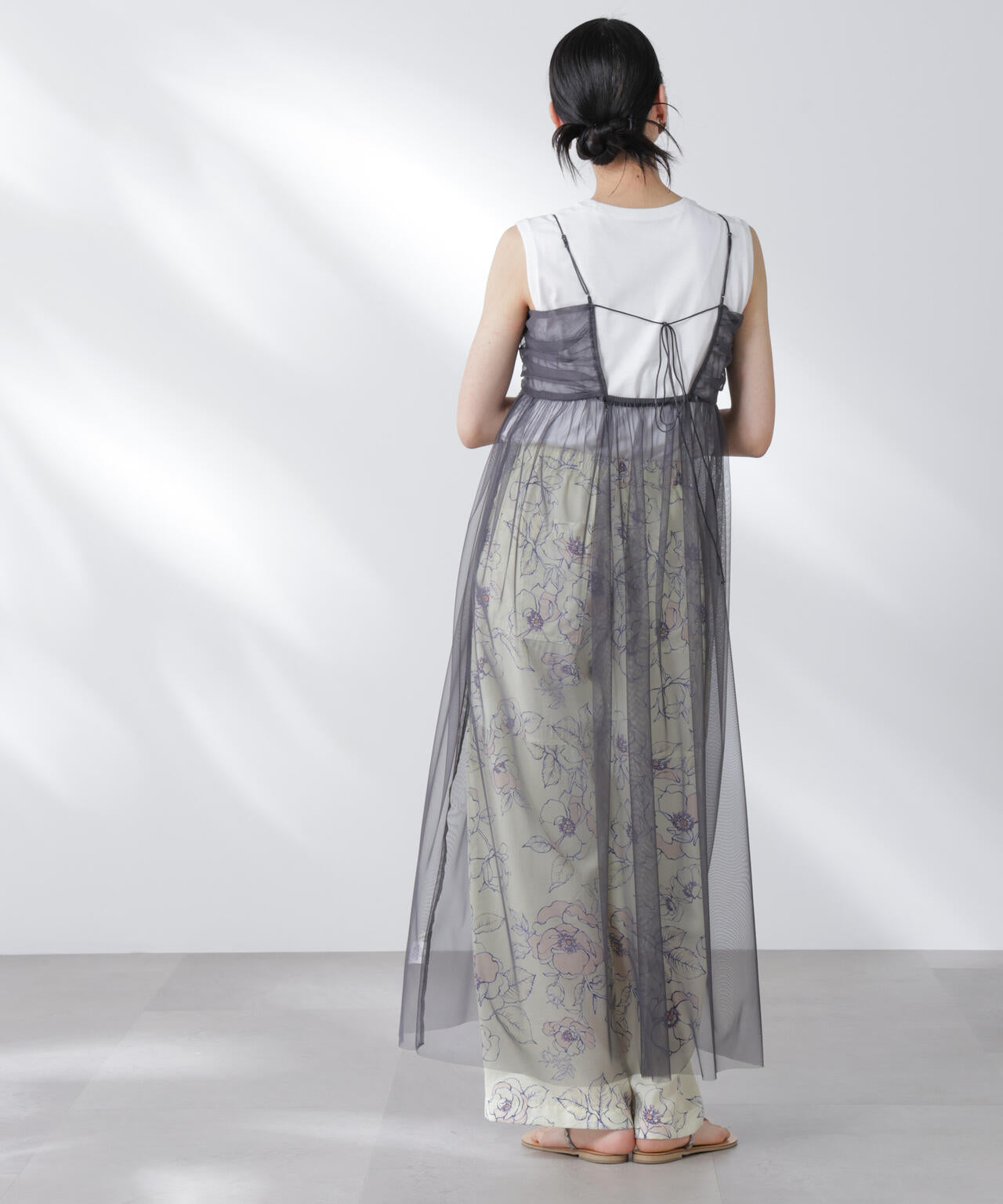 チュールキャミ×カットワンピースセット