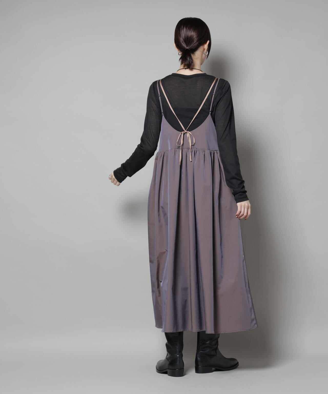 シャンブレータフタキャミレイヤードワンピース