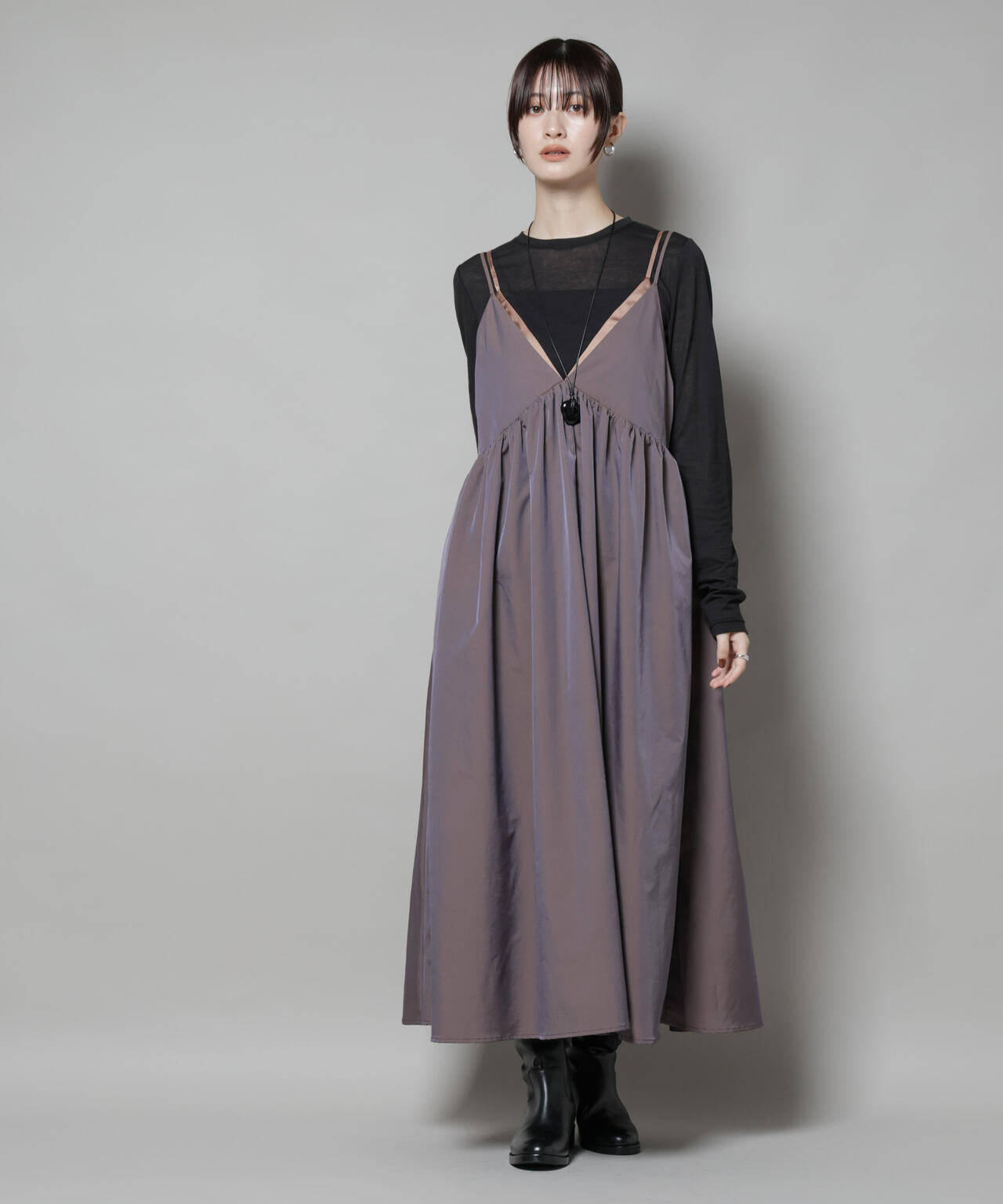 シャンブレータフタキャミレイヤードワンピース | NANO universe（ナノ