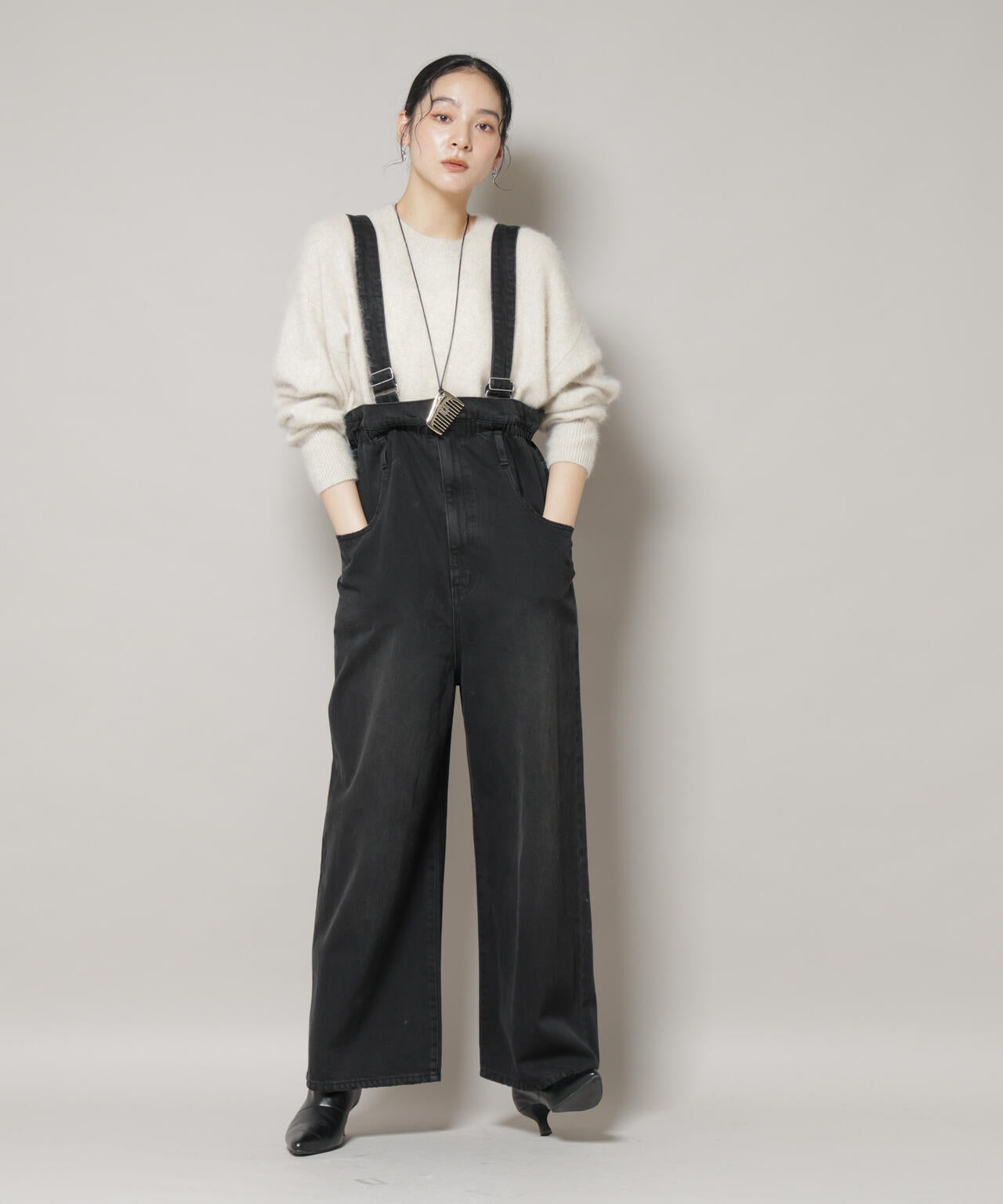 コットンワイドサロペット