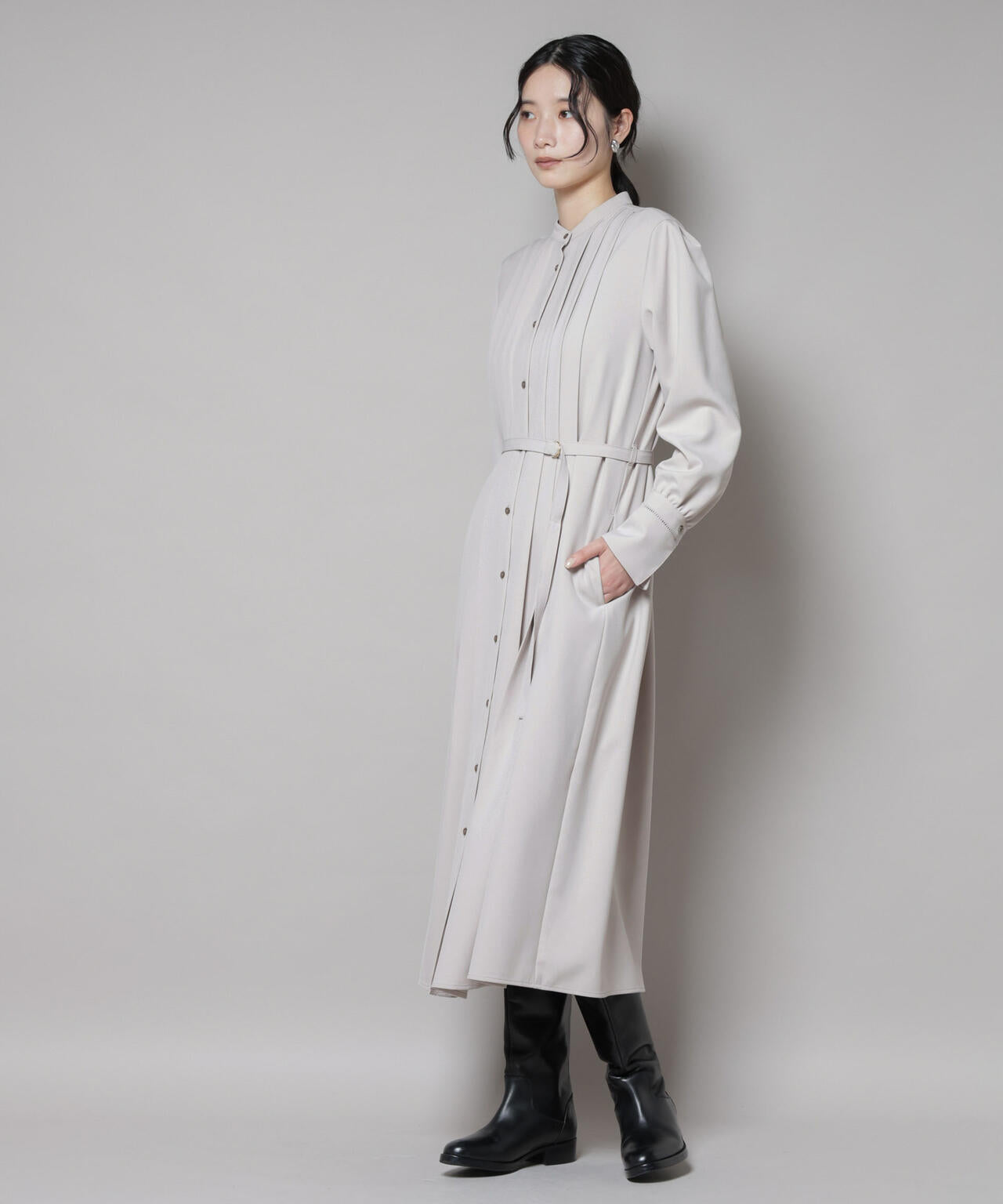 ダブルクロスベルト付きタックワンピース | NANO universe（ナノ
