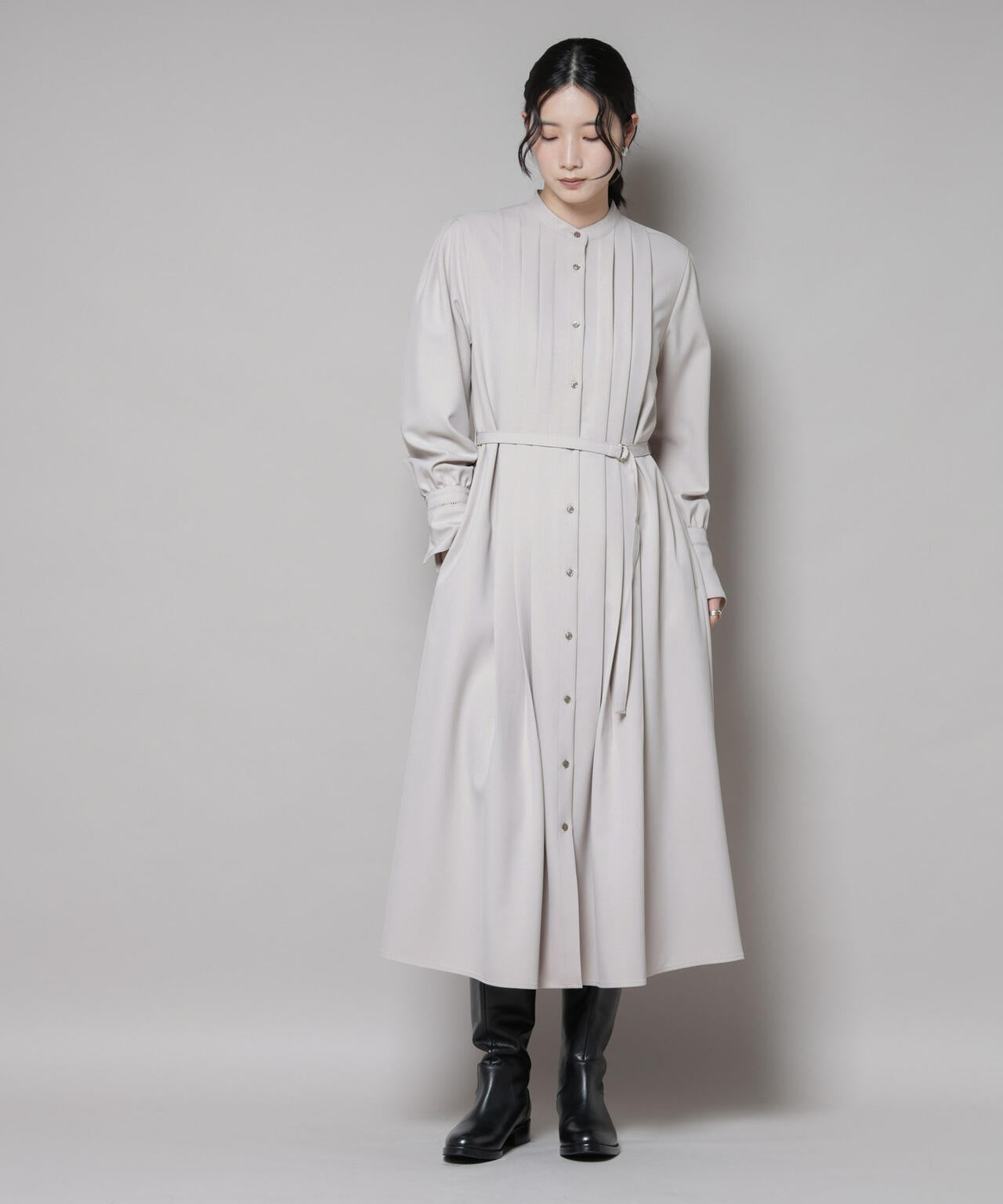 ダブルクロスベルト付きタックワンピース | NANO universe（ナノ