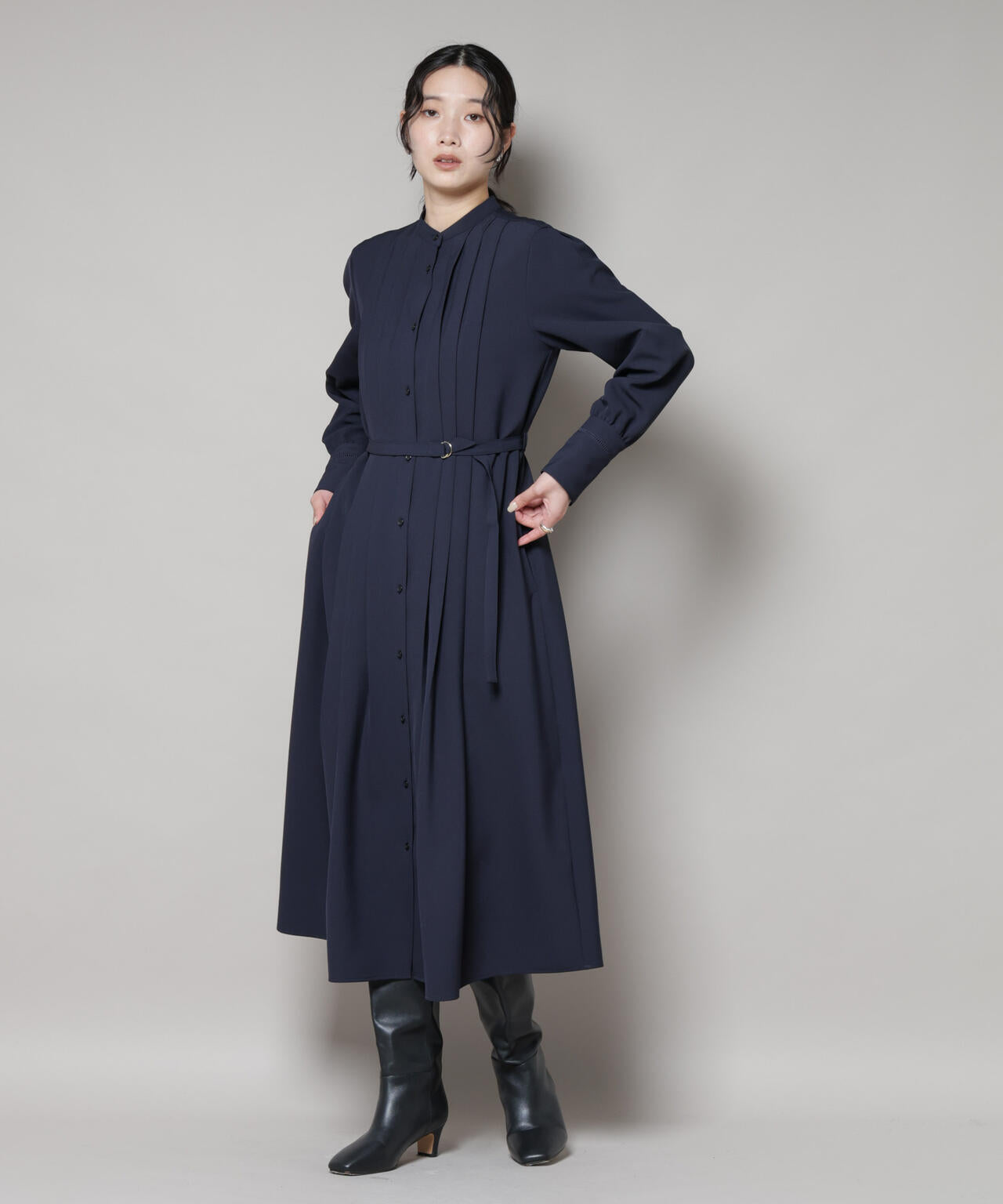 ダブルクロスベルト付きタックワンピース | NANO universe（ナノ