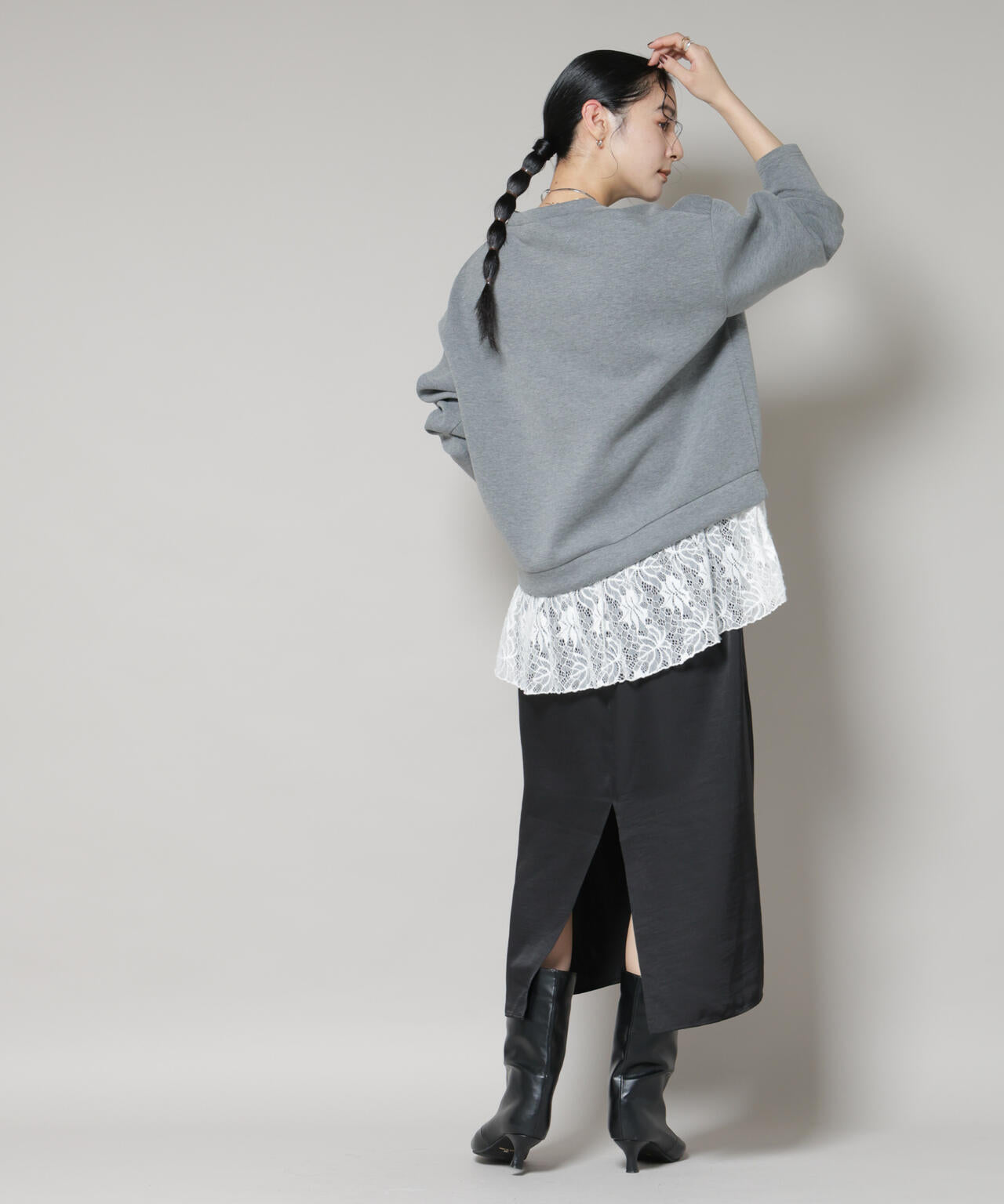 レースレイヤードセットワンピース