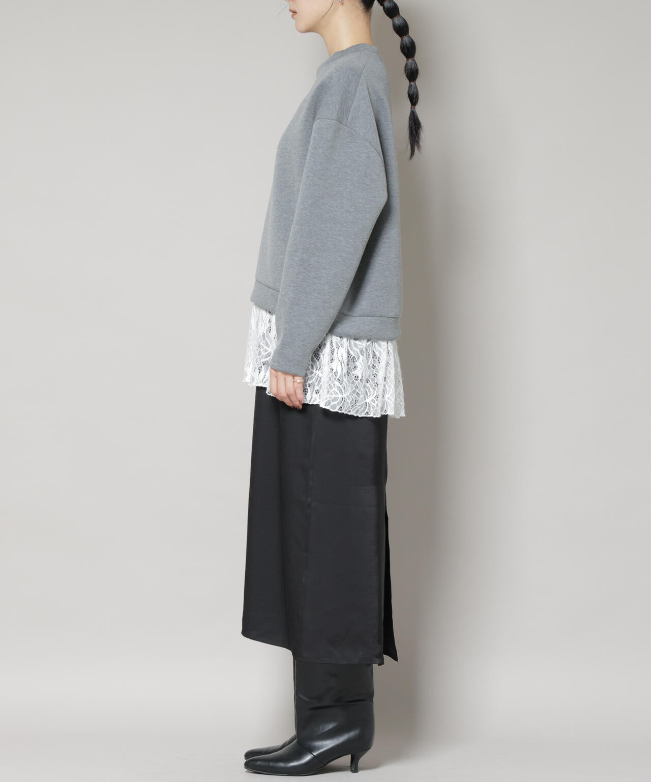 レースレイヤードセットワンピース