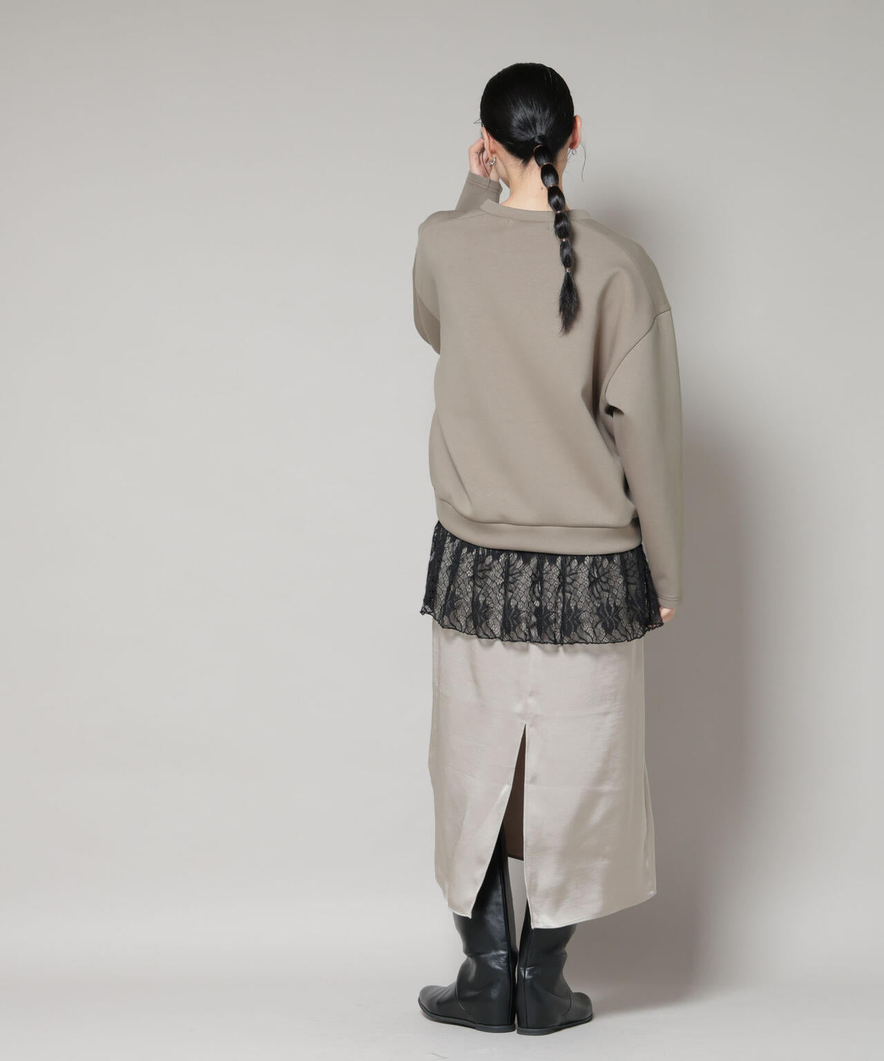 レースレイヤードセットワンピース