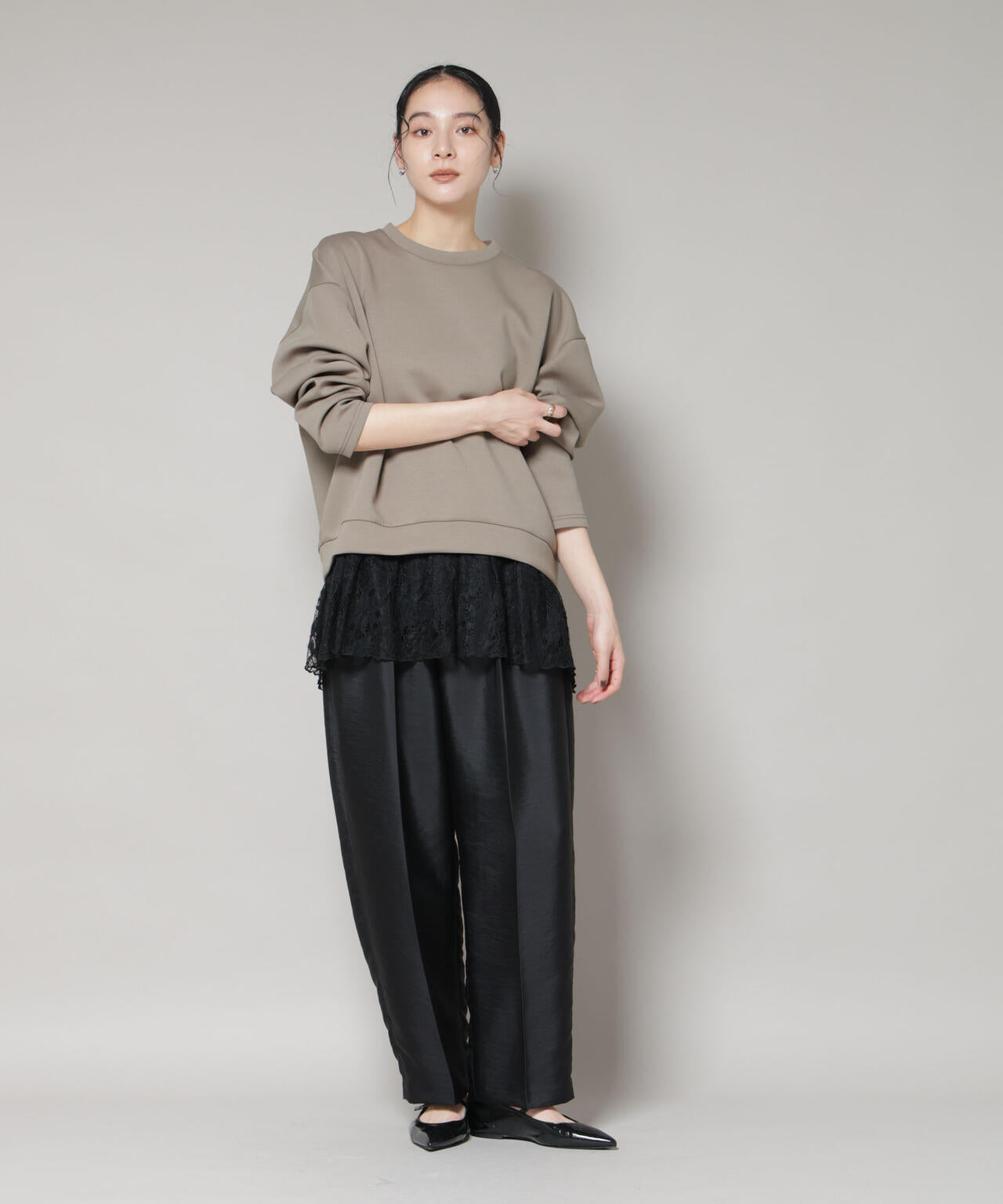 レースレイヤードセットワンピース