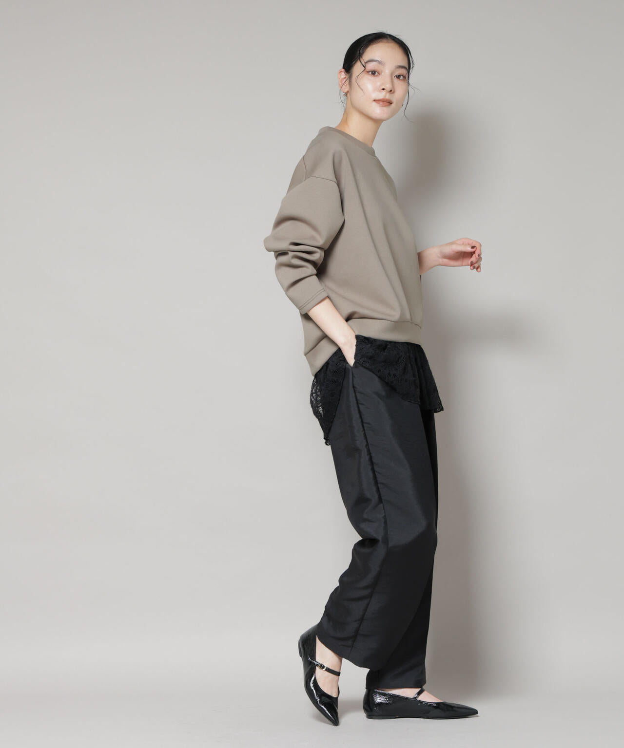 レースレイヤードセットワンピース