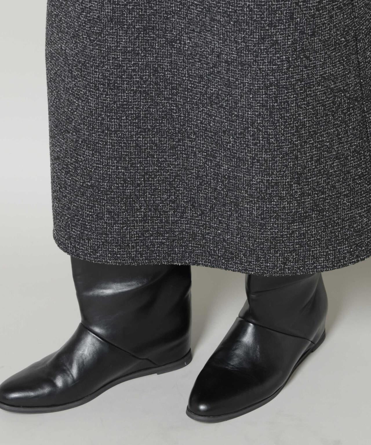 ツイードIラインワンピース×シアーリブニットセット