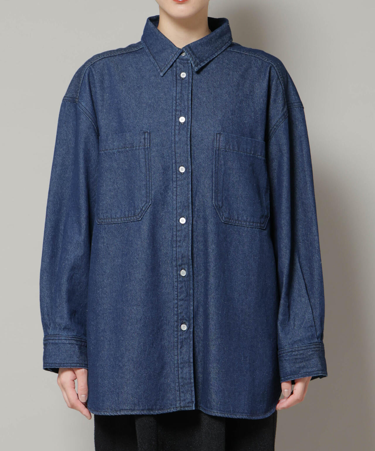 ナノユニバース（NANO universe）/刺繍入りデニムワイドシャツ(セットアップ可) 刺繍入りデニムワイドシャツ(セットアップ可) | NANO universe（ナノ