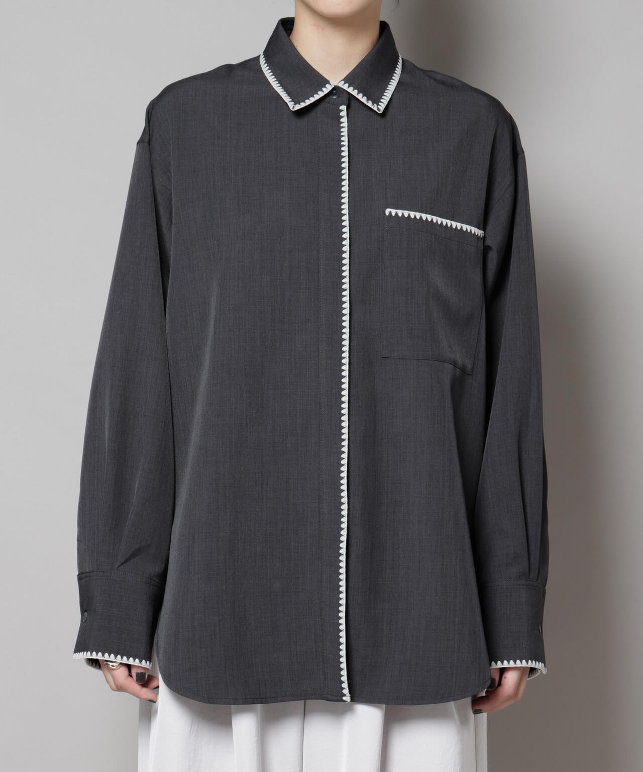 【シュウ】オーダー品 トリミング刺繍ツイルシャツ | NANO universe（ナノ・ユニバース