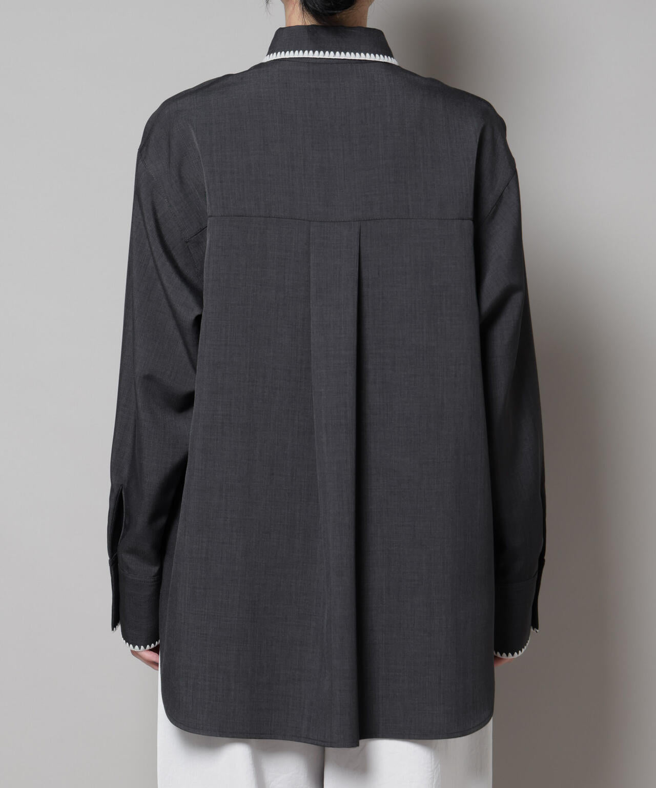 トリミング刺繍ツイルシャツ | NANO universe（ナノ・ユニバース