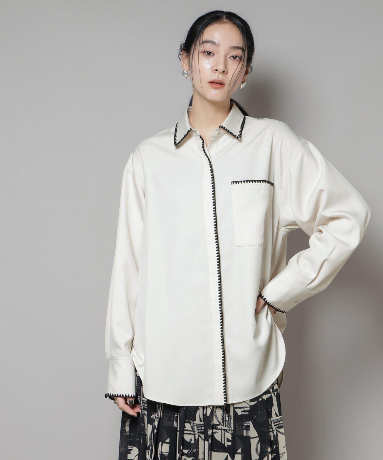 【シュウ】オーダー品 トリミング刺繍ツイルシャツ | NANO universe（ナノ・ユニバース