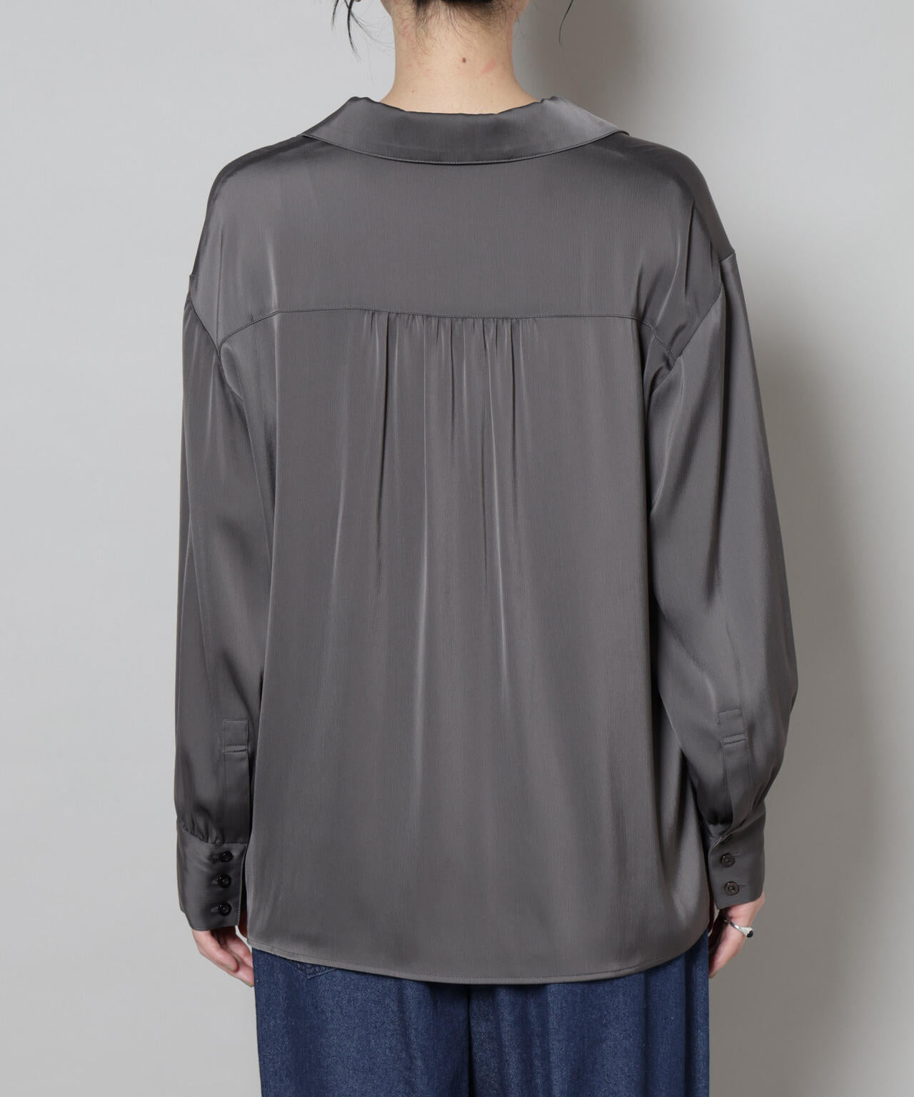 サテンオープンカラーシャツ(セットアップ可) | NANO universe（ナノ