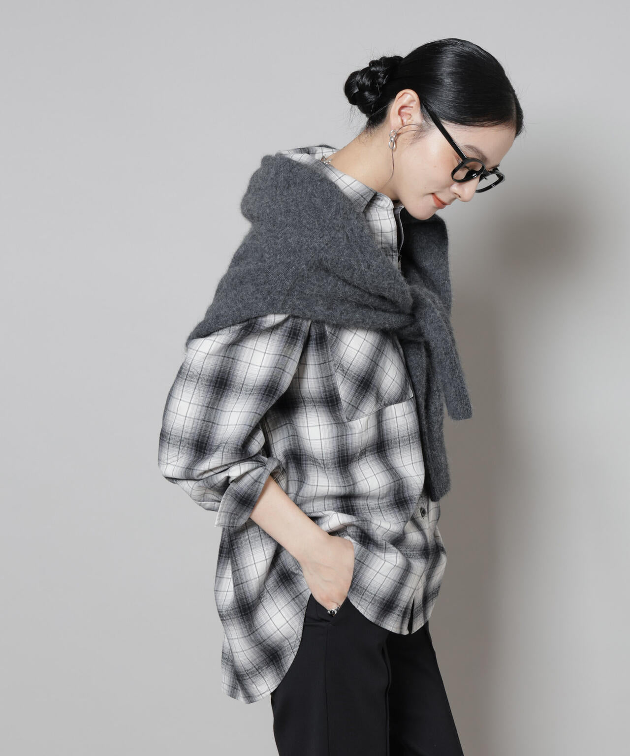 hinanoです　undercover 10AW オンブレチェックレーヨン hinanoです undercover 10AW オンブレチェックレーヨン hinanoです